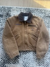 Carhartt Detroit jacket sherpa lined youth Large YYJ97 BRN brown USA