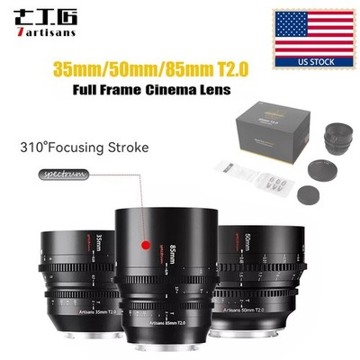 US 7artisans 35mm / 50mm / 85mm T2.0 Cine Lens Full Frame Lens for E / L Mount