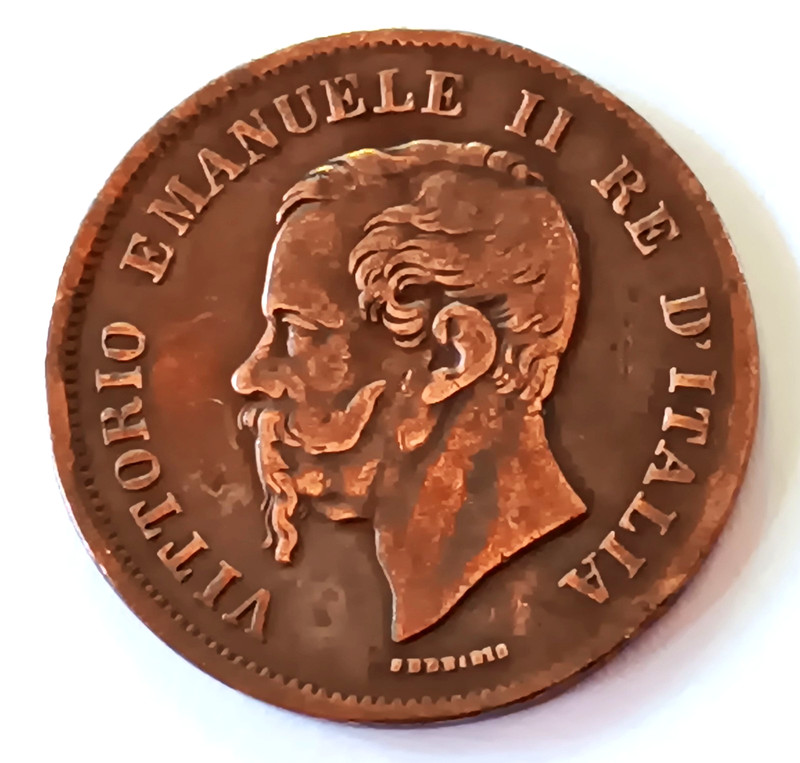 1861 italy 5 centesimi High Grade Coin
