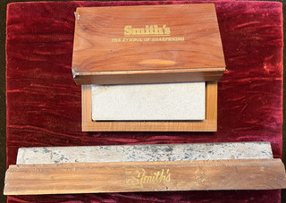 2 LOT Smith's Washita Sharpening Stone Original Cedar Box