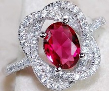 2CT Treated Ruby  Topaz 925 Genuine Sterling Silver Ring Jewelry Sz 7 IB1-8