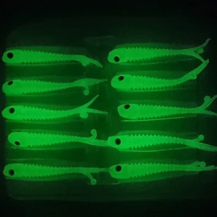 Nano Curly Split Tail 1.6" / 40mm Micro TPR Drop Shot Jig Lures FISHIN ADDICT - Image 3 of 4