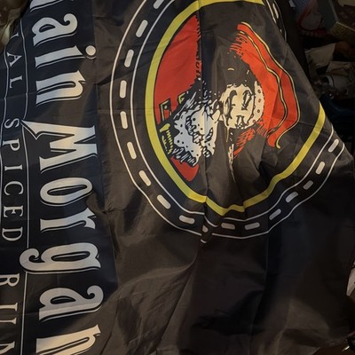Captain Morgan s Rum Large flag 5ft x 34  inches one sided Black