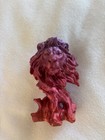Metallic red 3d printed lion sculpture 3inches high 2 wide, shelf or desk decore — photo 1