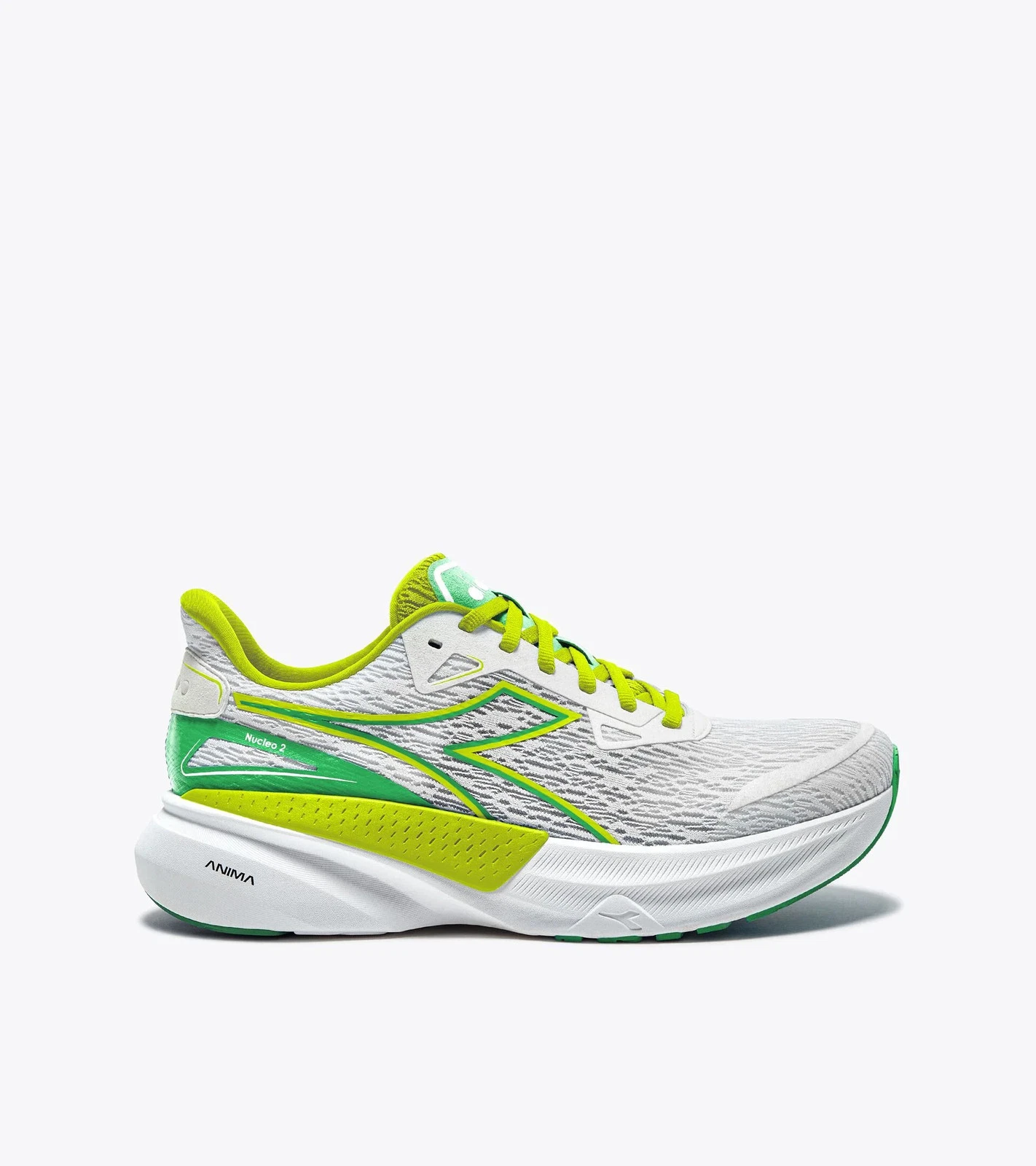 Women's Diadora Nucleo 2, White/Lime, 7.5 B Medium US