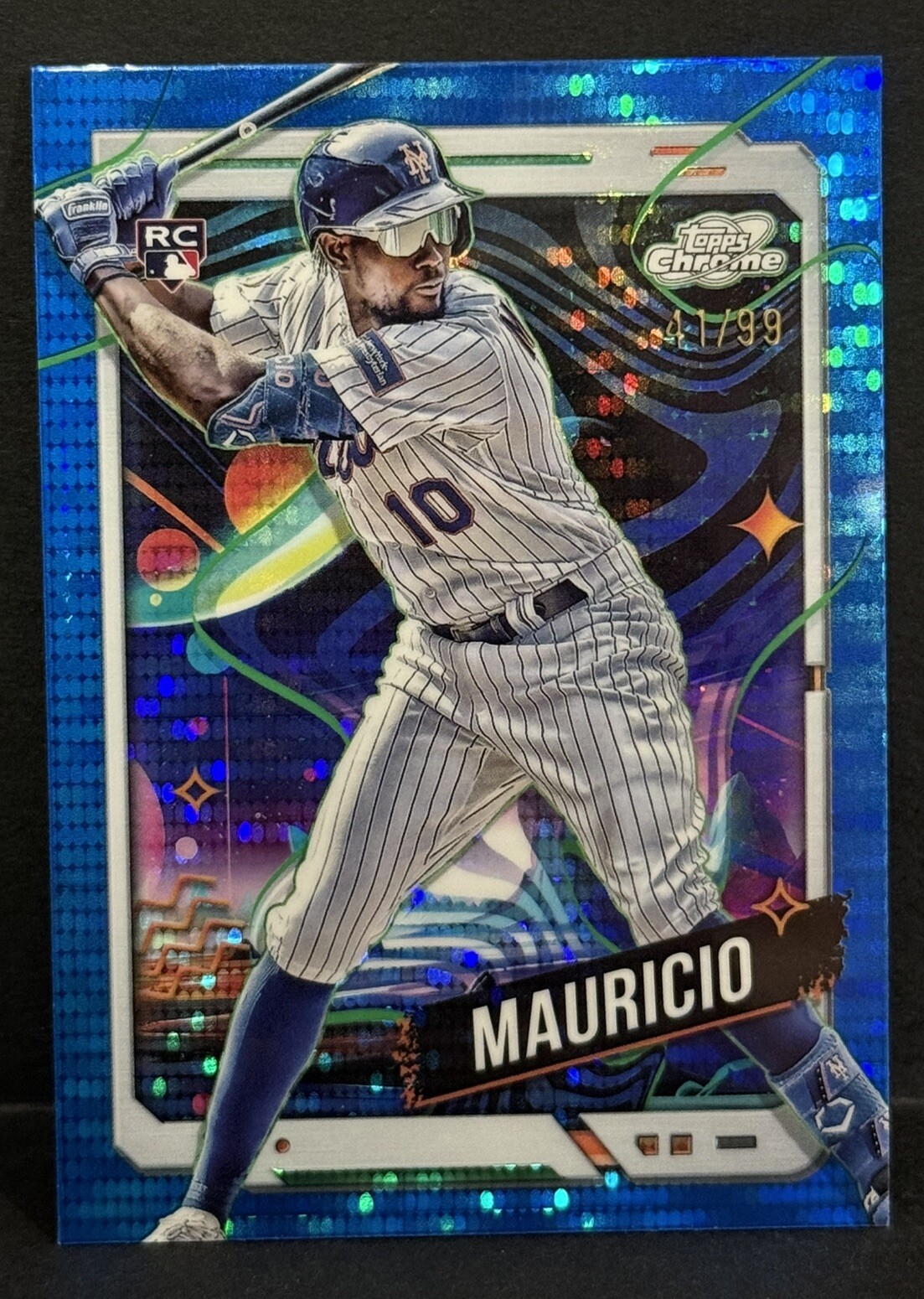 2024 Topps Chrome Cosmic MLB NY Mets RC Ronny Mauricio Blue Moon Refractor /99