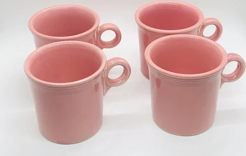 Vintage Fiesta Rose Pink Coffee Mug Set Of 4 Fiesta Ware Mugs Homer Laughlin