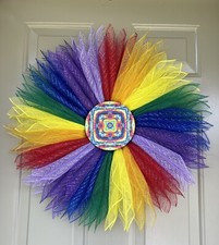 Rainbow Wreath For Front Door Everyday Decor Door Hanger Wall Wreath 1289