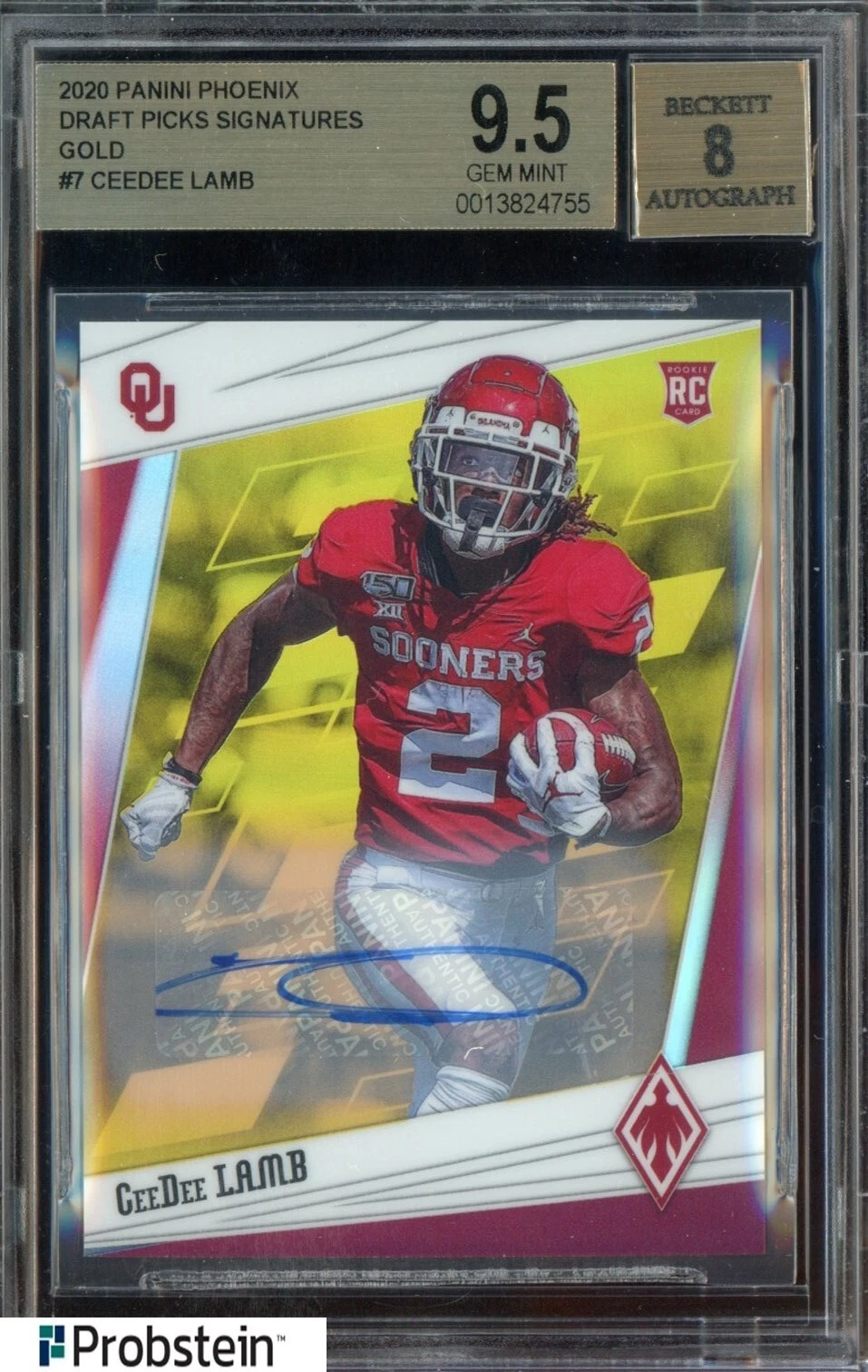 CeeDee Lamb Panini Chronicles Draft Picks Phoenix #7 Signature-Gold