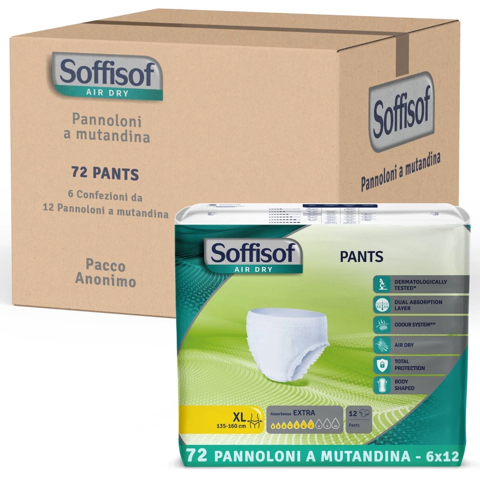 84x Soffisof Pants Extra Taglia L - Pannoloni per Anziani a Mutandina L - 6x14 - Immagine 2 di 4