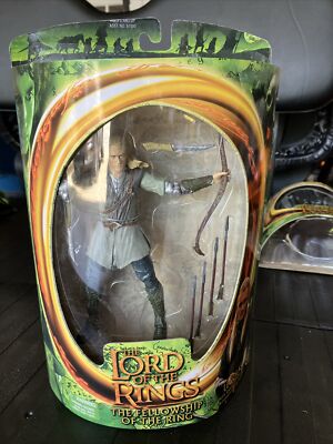 LOTR - Legolas w/ Dagger Slashing Arrow Figure Fellowship Of The Ring 2001