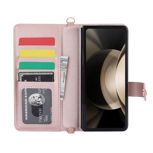 Luxury Grid Leather Wallet Handy Pen Holder Case Cover For Samsung Z Fold Phone - Picture 52 of 62