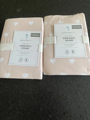 Pottery Barn Kids Heart Organic Sham Regular 2-PACK NEW 20x26 inches NEW