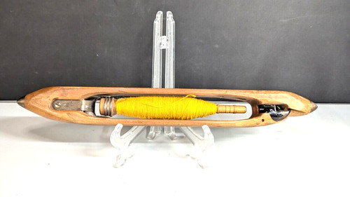 Vintage SH Duraloc Weaving Boat Shuttle Wooden with Metal Tips 18” 745