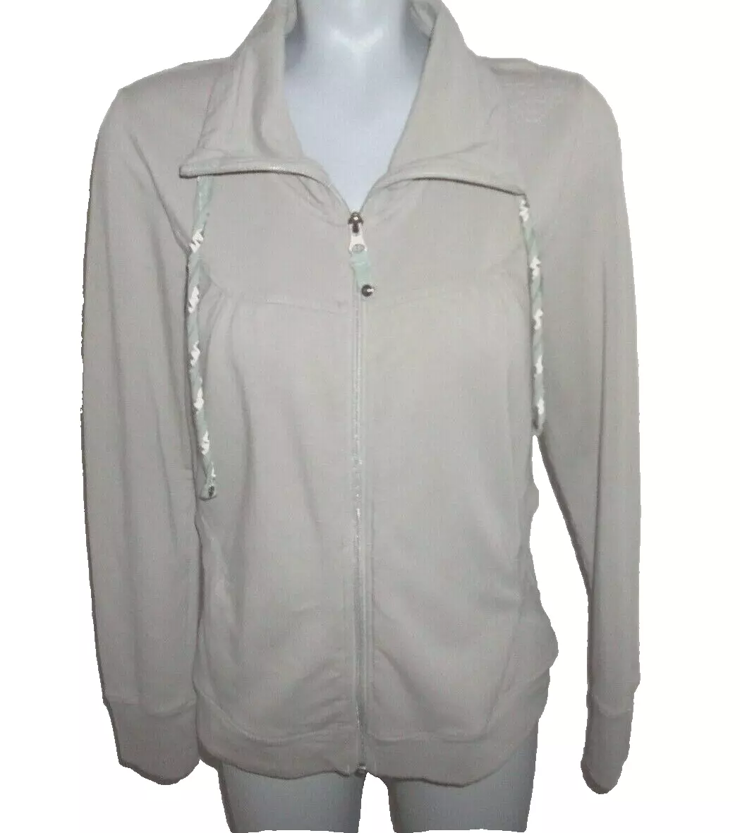lole full zip pockets embroidered cotton/elastane jacket