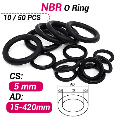 O Ring 15mm-420 mm Schnurstärke 5mm NBR Dichtungsring Dichtring O-Ring Gummiring