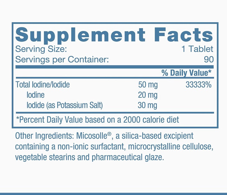 Optimox Iodoral High Potency Thyroid Support Supplement 50mg - 90 Tabs Exp 08/27