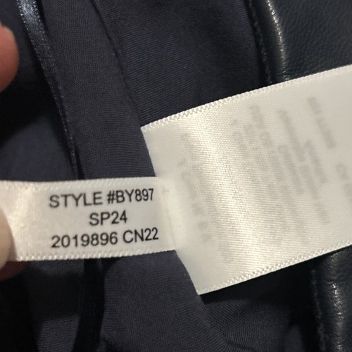 J.Crew MSRP $198 Pleated Faux Leather Skirt in Navy Size 4 Spring 2024 NWOT - Picture 12 of 14