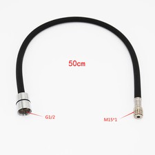 50cm Custom-made Ends G1/2 M15 1 Kitchen Faucet Nylon Braided Hose Gray Black