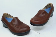 Alegria Womens Emma 40/9.5 Shoes Brown Leather Wedge Clogs