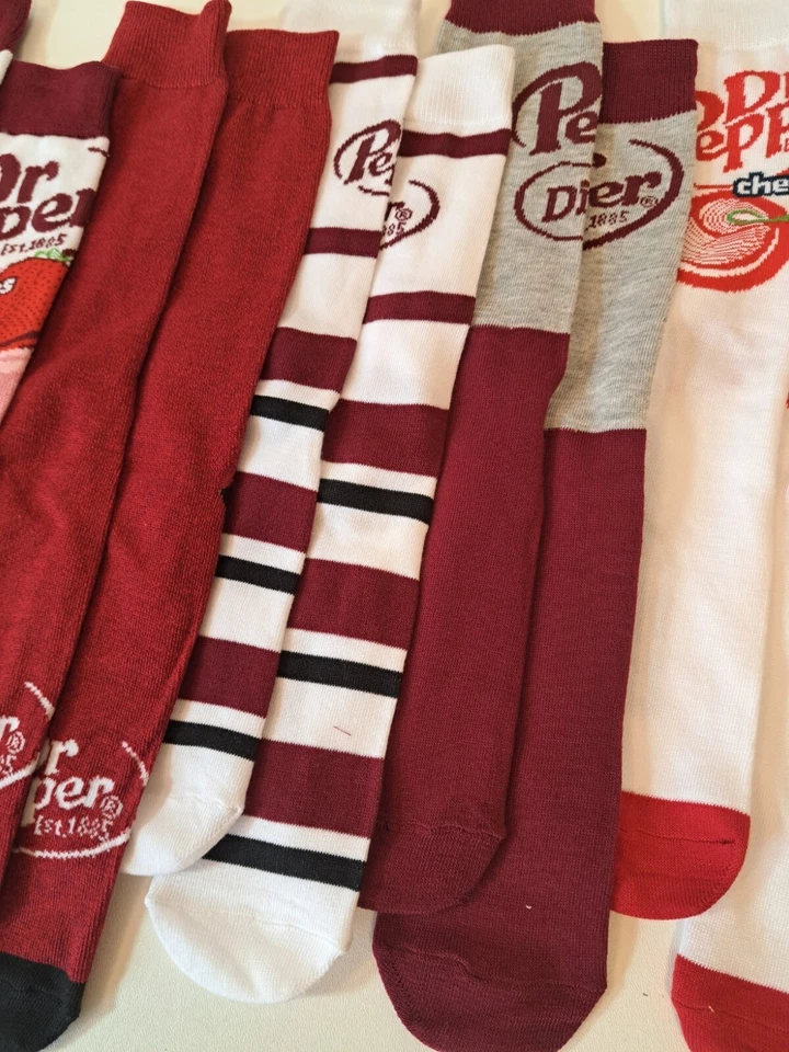 DR. PEPPER Men's Casual Crew Socks 6 Pairs Mens Size 8-12 Bioworld NEW - Image 4 of 4