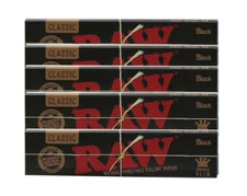 5 Pks Raw Black King Size Slim Rolling Papers Original Style AUTHENTIC 