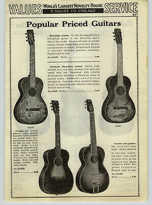 1936 PAPER AD Halekala Hawaiian Guitar Decal Decorated Vogue 1936 PAPER AD Halekala Hawaiian Guitar Decal Decorated Vogue