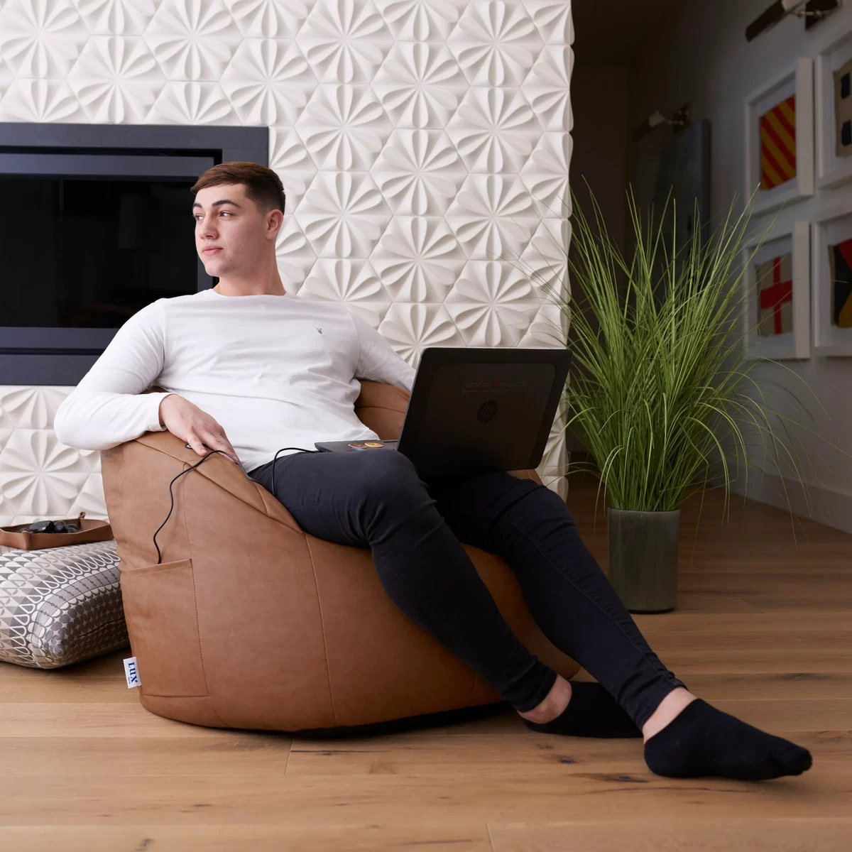 Big Joe 0607395 Milano w Vibe Vibrating Massage Bean Bag Chair