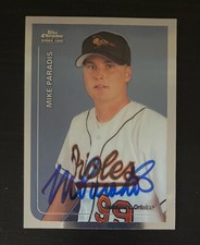 1999 Topps Chrome Traded T69 Mike Paradis Baltimore Orioles Signed Card Auto