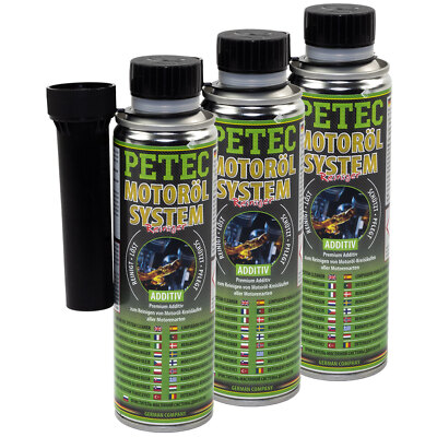 PETEC Motorspülung Motoröl System Reiniger Benzin Diesel Öl Additiv 3x 300 ml