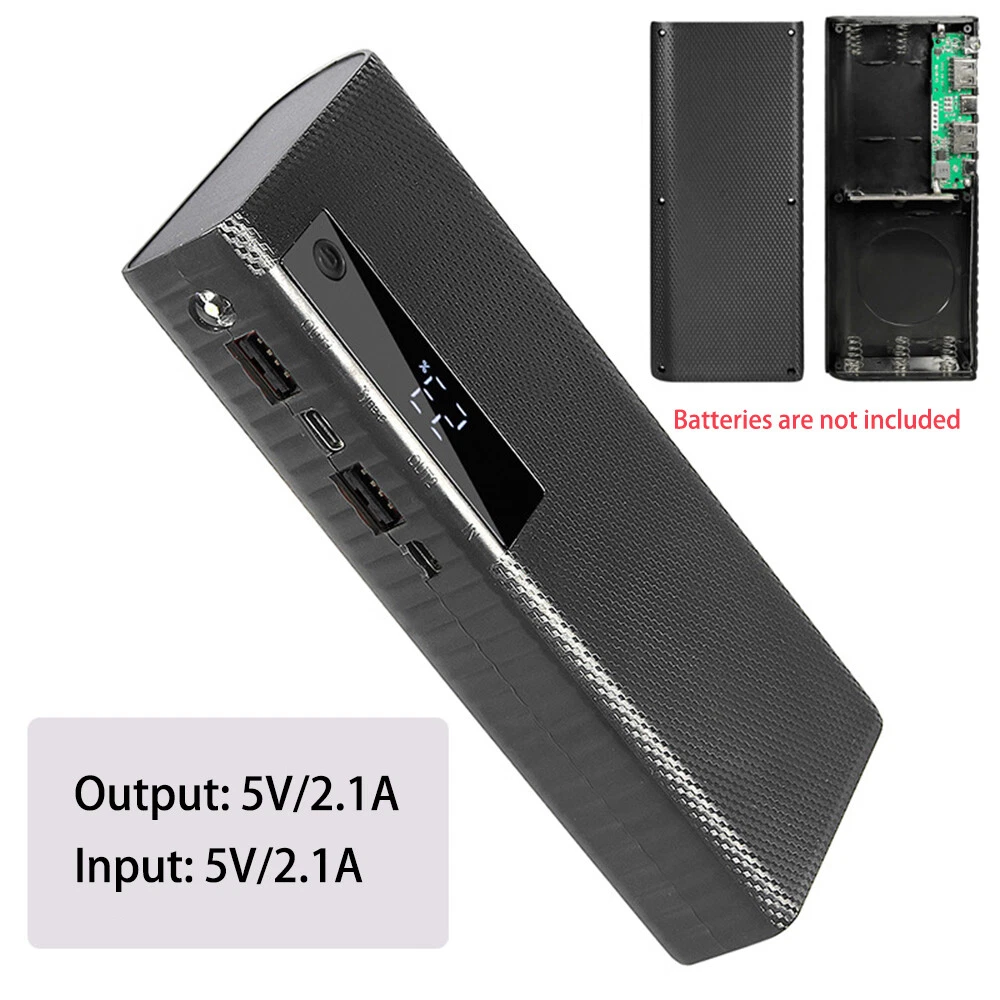 5x21700 LCD Power Bank Case DIY Portable Battery Shell