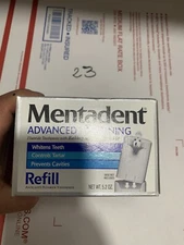 NOS Mentadent Advanced  Whitening Fluoride Toothpaste 1 Refills