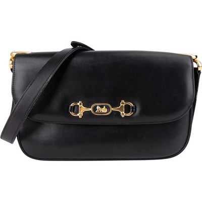 Celine Black Leather Triomphe Shoulder Bag Tasche