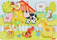 Steckpuzzle Bauernhoftiere 30 X 21 X 2,4 Cm, Holz, 8 Teile, Per StüCk