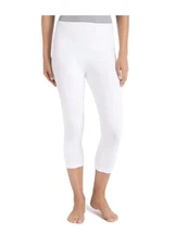 NWT UTOPIA by HUE High Rise Capri Nirvanna Legging White Moisture Wicking Small