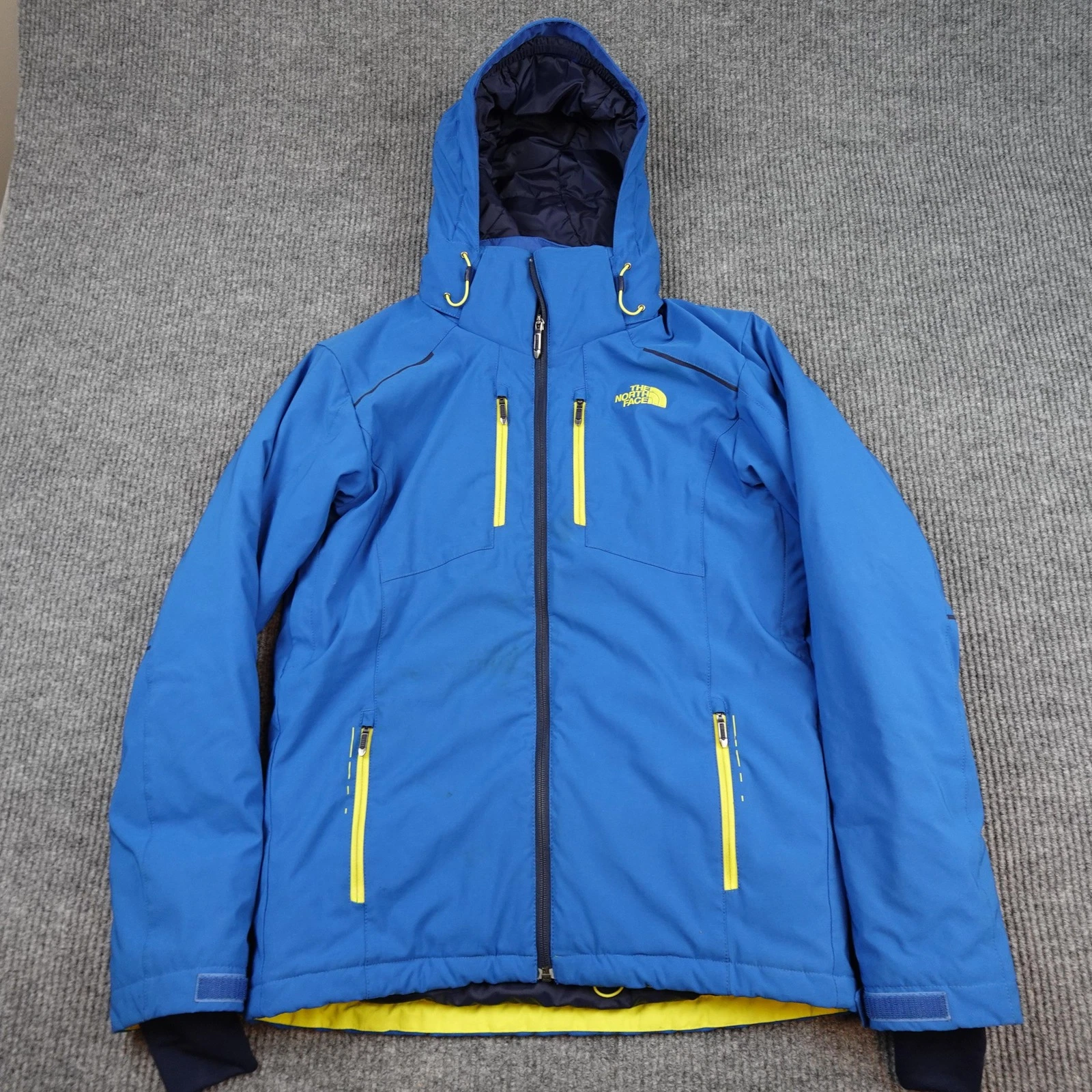 North Face Apex Alpine Jacket Mens Small Blue Hooded Insulated Ski Snow Puffer