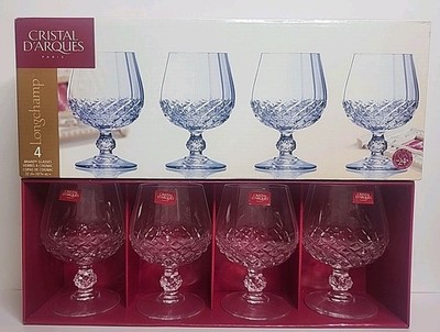 Set / 4Cristal D'Arques LONGCHAMP Lead Crystal Brandy Snifters Cognac 10 3/4 oz