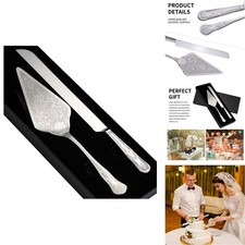 GURUDAR Vintage Wedding Cake Knife And Server Set, Stainless Steel Cake Pie