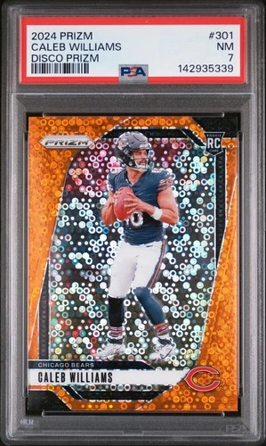 2024 PANINI PRIZM DISCO PRIZM #301 CALEB WILLIAMS ROOKIE RC PSA 7
