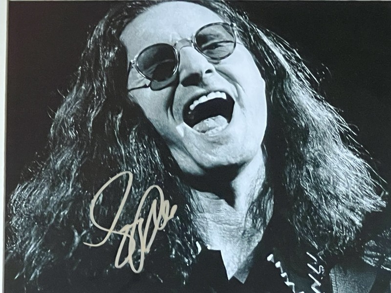 GEDDY LEE  Of RUSH Autographed signed 8x11.5 photo Fully Framed Rock Legend Rare