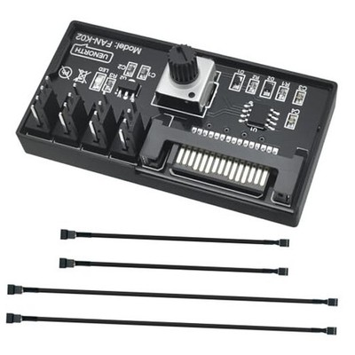 PWM Fan Speed Controller, PC Chassis Fan Adapter Hub Powered by SATA 12V 4 Pin