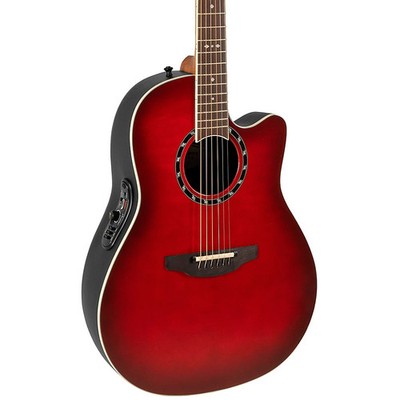 Ovation 2771AX Pro Series Standard Balladeer Deep Contour AE Guitar Cherry Brst