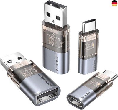 JSAUX USB Datenblocker & USB C Datenblocker (4er Pack), Transparenter Typ-A