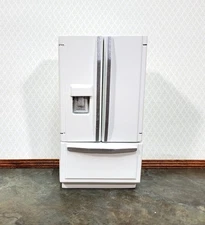 Dollhouse Fridge Modern Refrigerator White Silver 2 Door 1:12 Scale Miniature