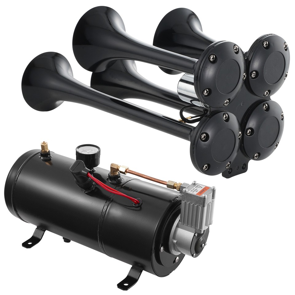 Uimoso Train Horns Kit 4 Trumpet Air Horn Kit 120psi Air Compressor 0.8 ...