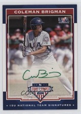 2017 Panini USA Baseball Stars & Stripes Green Ink /5 Coleman Brigman Auto 0i76
