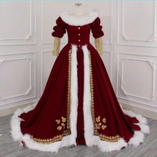 Mrs Santa Claus Cosplay Costume Ball Gown Adult Lady Santa Festival Outfit