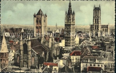 Gent Gand Flandre Panorama met drie torens 
