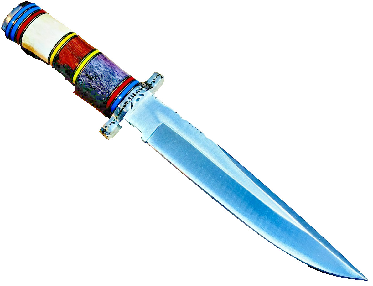 IMPACT CUTLERY Custom Made Fixed Blade 14" Bowie Knife UNUSED Handmade Knives