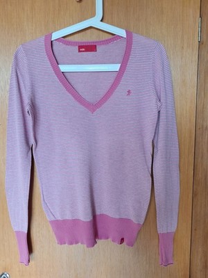 Esprit Pullover, Sommerpulli, Gr.S, pink, grau, gestreift